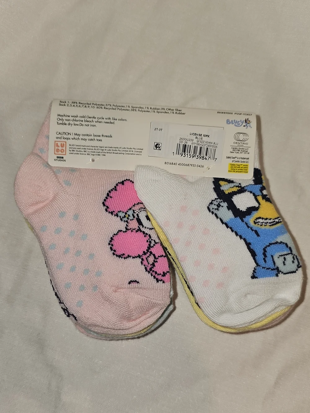 Bluey Toddler Size 2T-3T Ankle Socks 10 Pairs Multicolor New